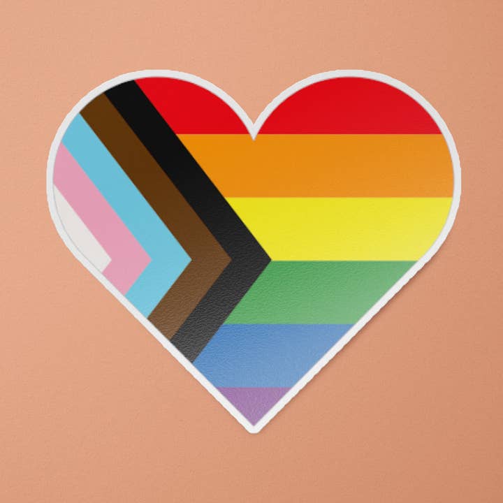 Coração da Bandeira do Orgulho LGBT Progress, Autocolante de Espaço Seguro por atacado de BitchinDesignCo