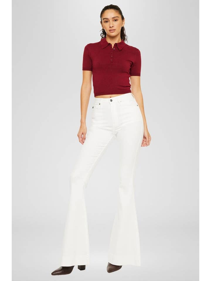 WHITE OPEN PACK WHIE HIGH RISE SUPER FLARE JEANS-KC11243WT for wholesale on Faire8