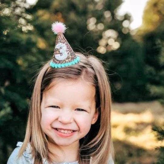 Little Blue Olive - Wholesale Party hat/crown - Aqua Trim Confetti Party Hat1