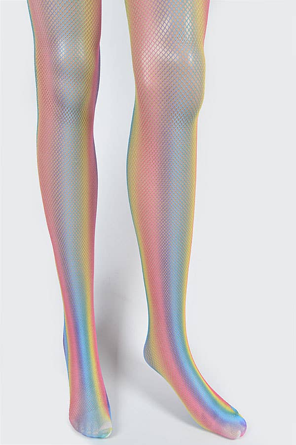 Multicolor Hologram Mesh Stocking for wholesale on Faire1