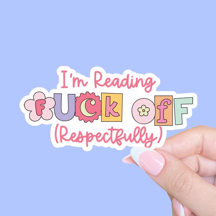 Je suis en train de lire, fuck off, autocollant Kindle, autocollant Bookish pour la vente par Radical Buttons