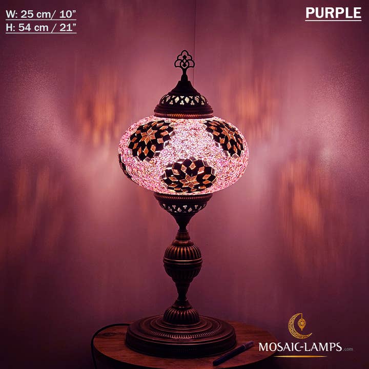 Mosaic Lamps - Wholesale Accent/Desk Lamp - 10+ Colors - Turkish Mosaic X Large Globe Table Lamp, Marrak60