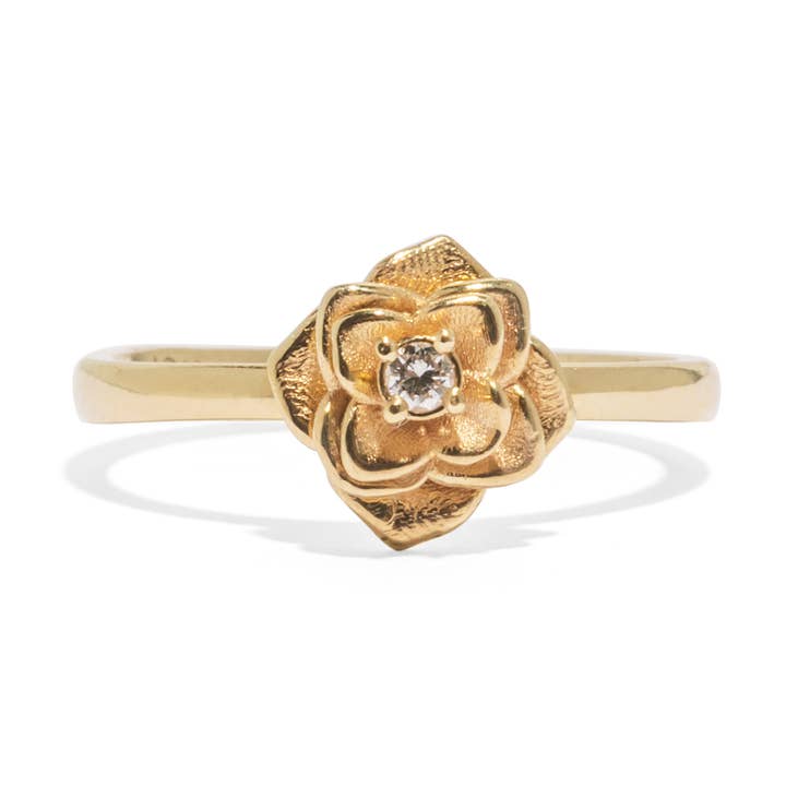 Diamant in einem sich drehenden Rosenring für den Großhandel von Melted By Melody