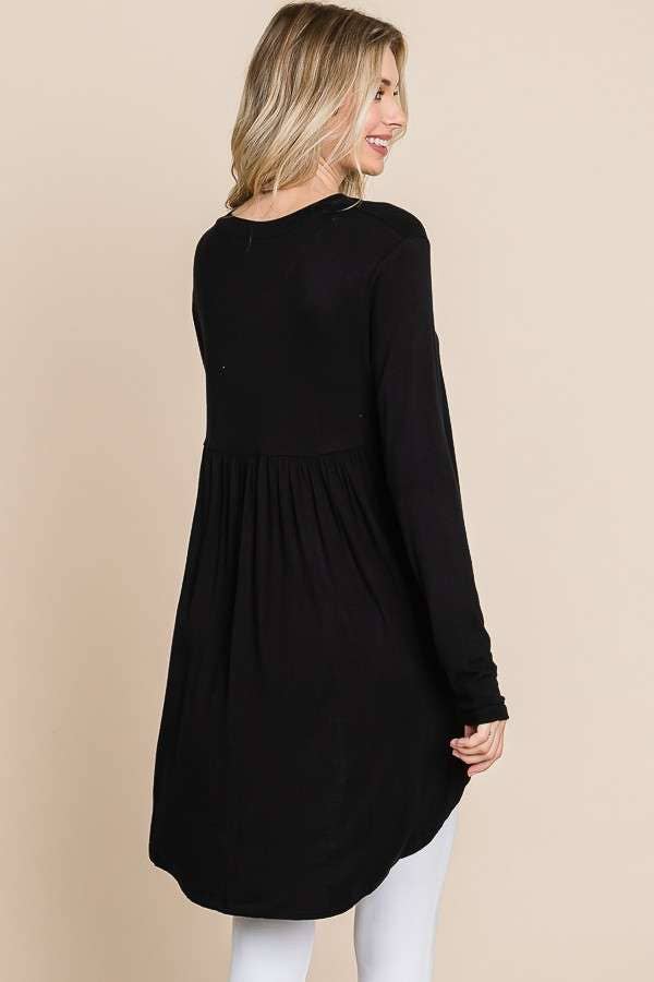 Culture Code - Wholesale Tunic - Women's - CAD1198L - CREW NECK SHIRRING BACK LSLV DRESS2