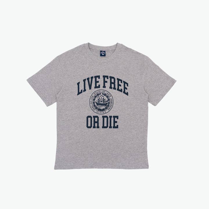 T-shirt "Vivre libre ou mourir" - Gris chiné pour la vente par The Just Brand