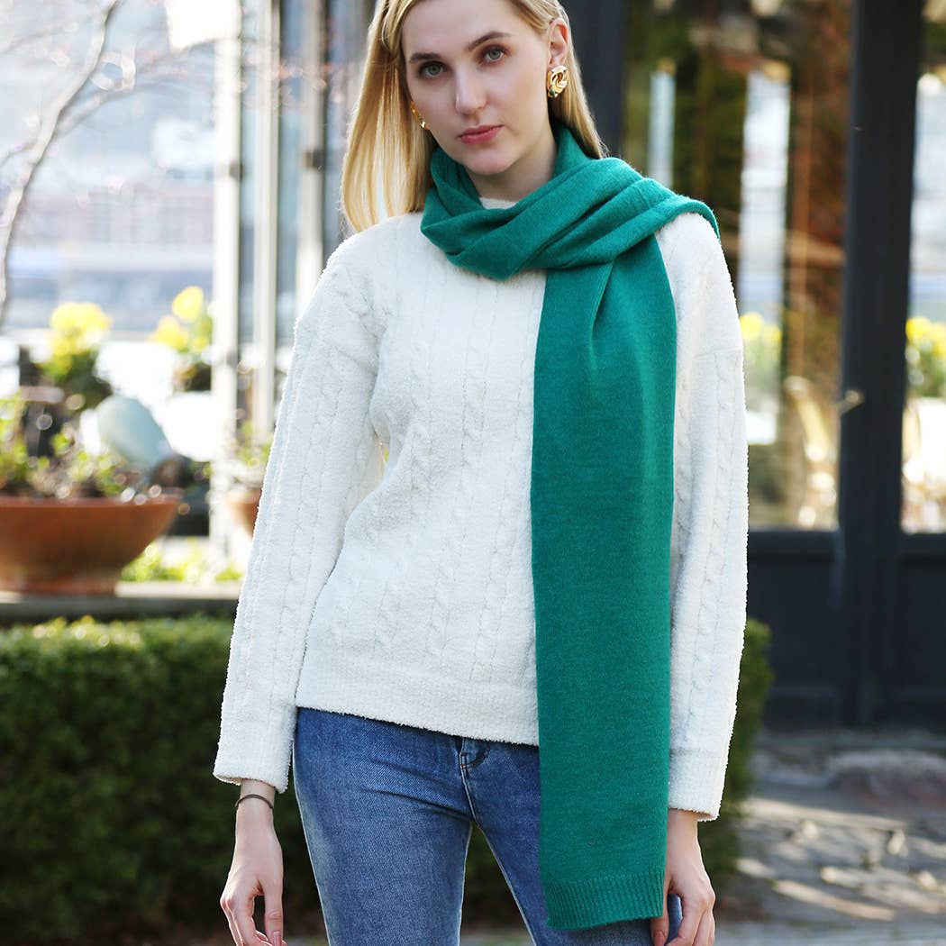 Fashion City - Wholesale Scarf - Women's - Solid Color Soft Ribbed Oblong Scarf24