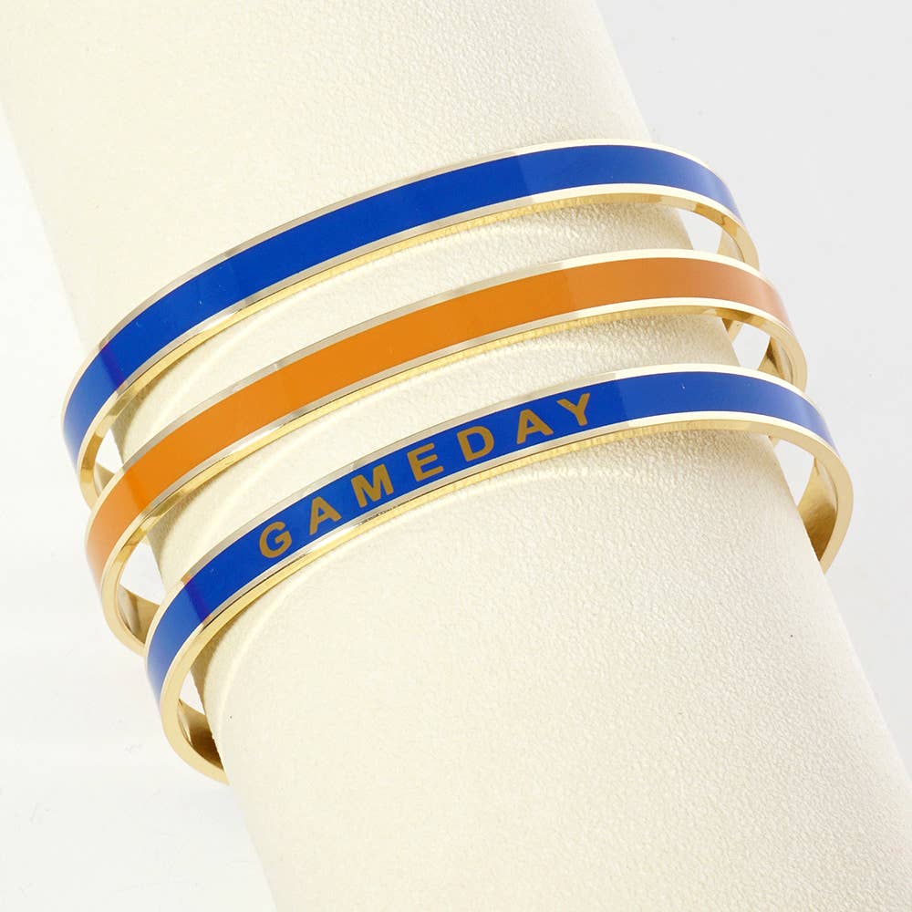 Sensibling Corp. – wholesale Manschettarmband – Guldpläterat GAMEDAY-meddelande emaljarmband1