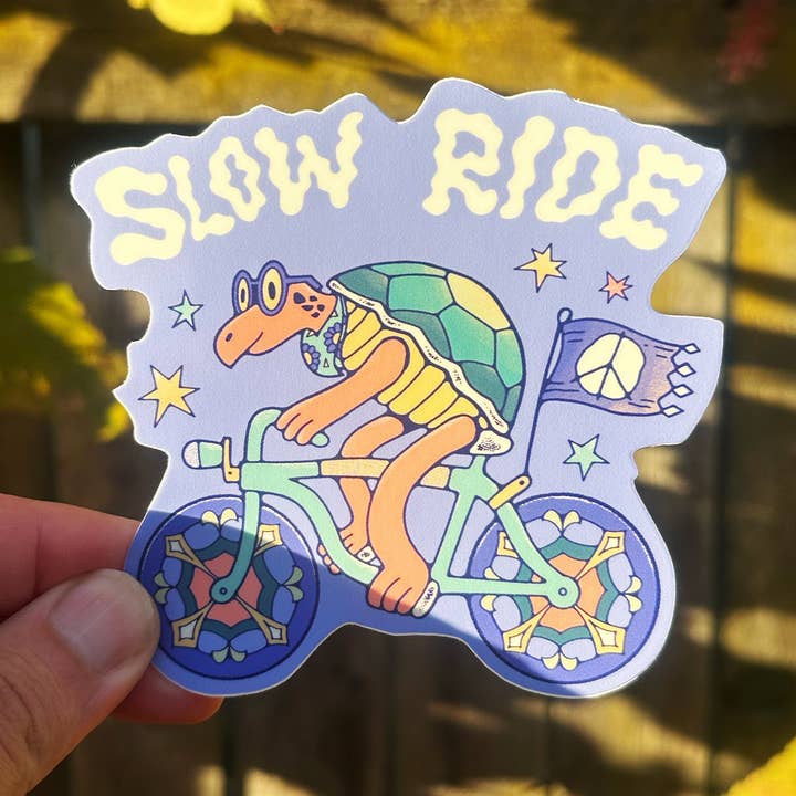 Slow Ride Turtle | Klistermærke for engroshandel hos Menottees