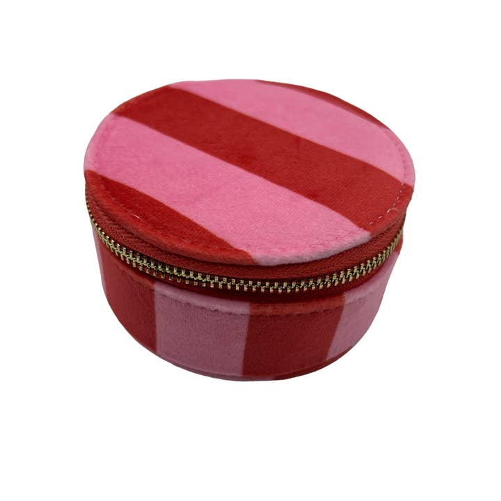 Sixton London - Wholesale Jewelry Box/Organizer - Jewellery Travel Pot in pink stripe2