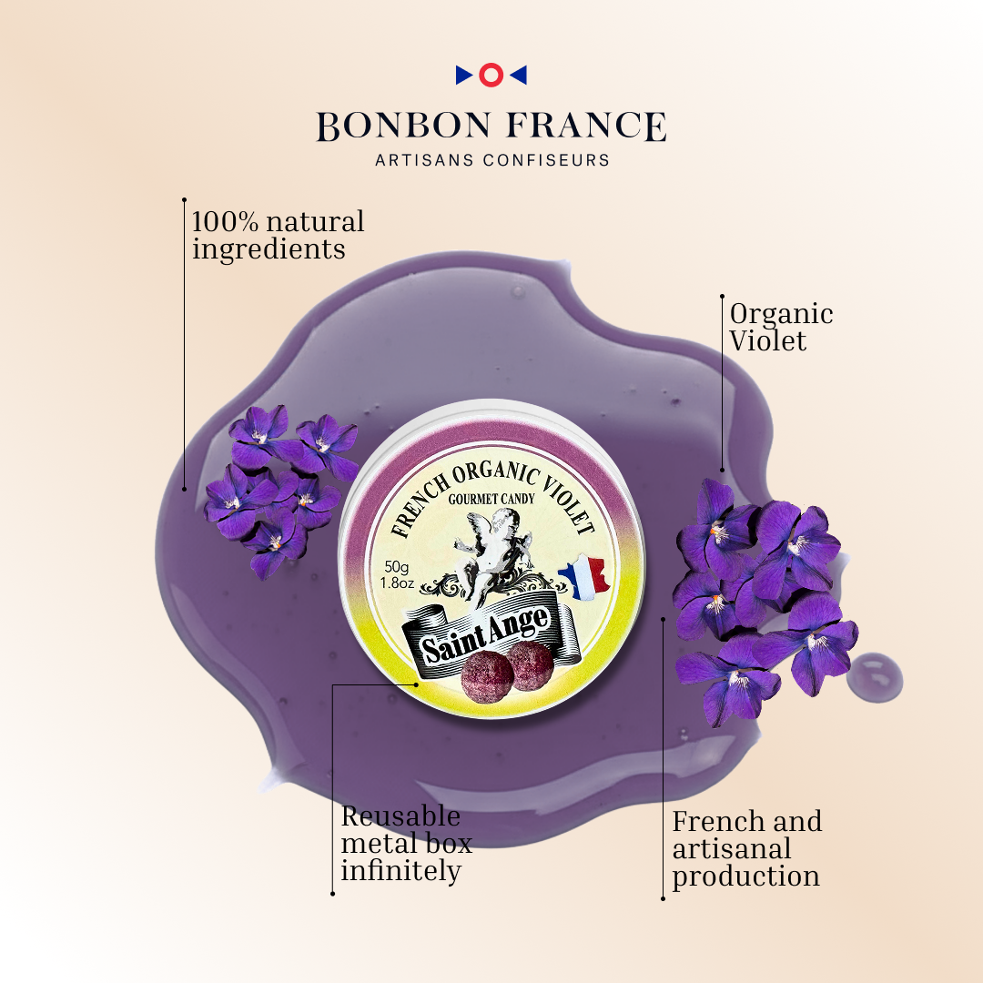 Bonbon-France – Engroshandel Bolcher – Saint-Angelo Økologiske Violpastiller2