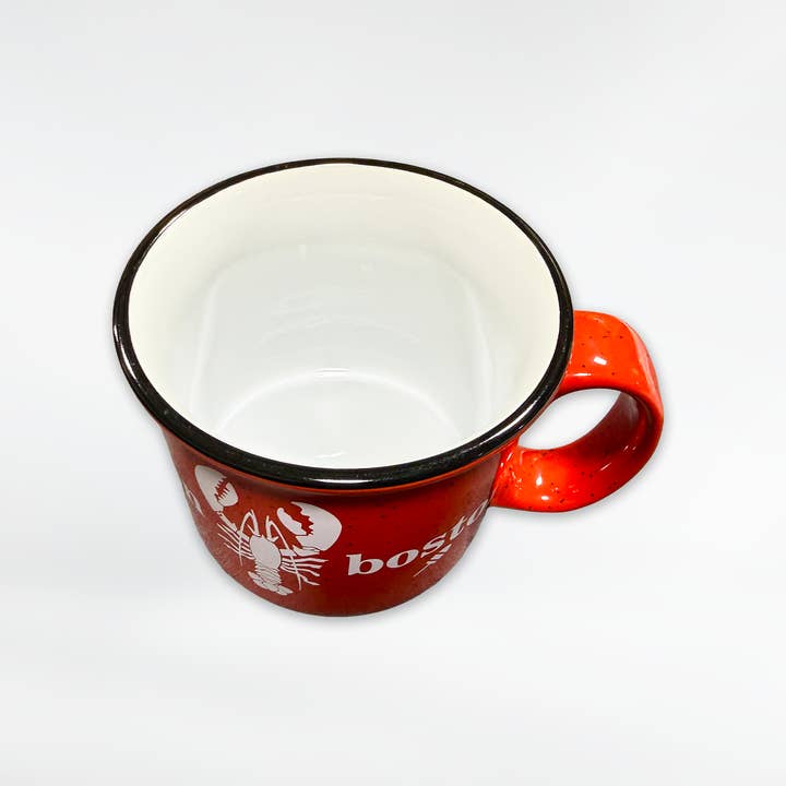 Commonwealth Souvenirs - Wholesale Coffee Mug - Boston Lobster Repeating Pattern Camp Mug2