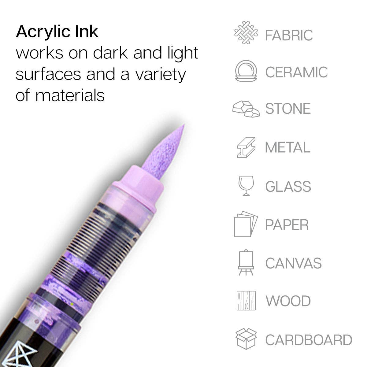 KINGART - Wholesale Stiften - Acrylverf Penseelstift - 12 Pastelkleuren5