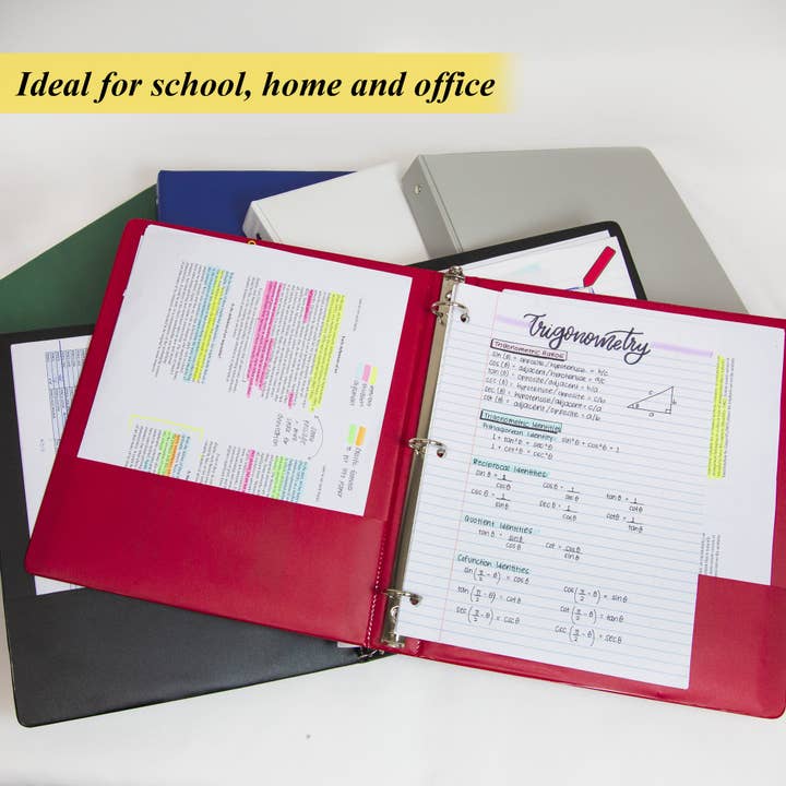 Luna Office Supply - Everyday Essential - Wholesale Binder - 1" Asst. Color 3- Ring Binder w/ 2-Pockets