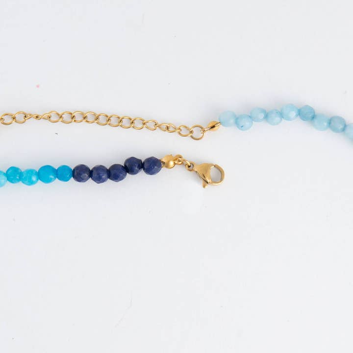 Elsie & Zoey - Wholesale Beaded/Pearl Necklace - Maren Genuine Aventurine Stone Ombre 15" Beaded Necklace8