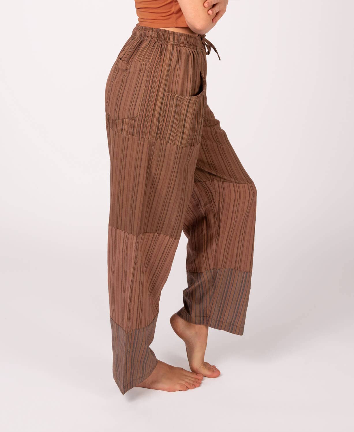 Soul Flower - Wholesale Pants - Women's - Patchwork Pants - Brown4