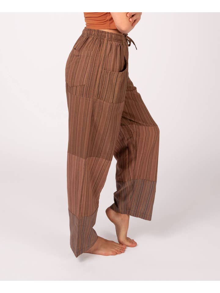 Soul Flower - Wholesale Pants - Women's - Patchwork Pants - Brown4