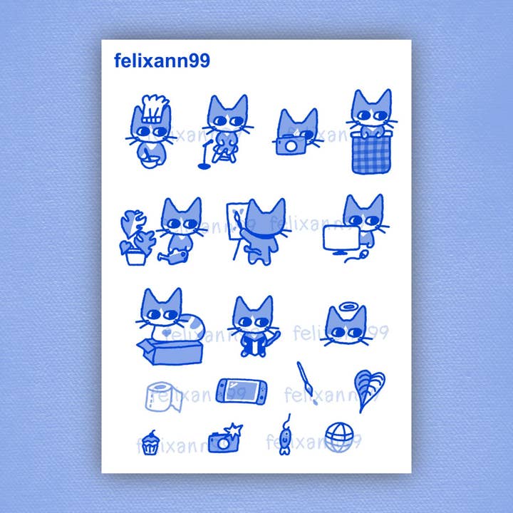 felixann99 - Wholesale Sticker - Tuxedo Cat Transparent Sticker Sheet For Deco & Scrapbooking2