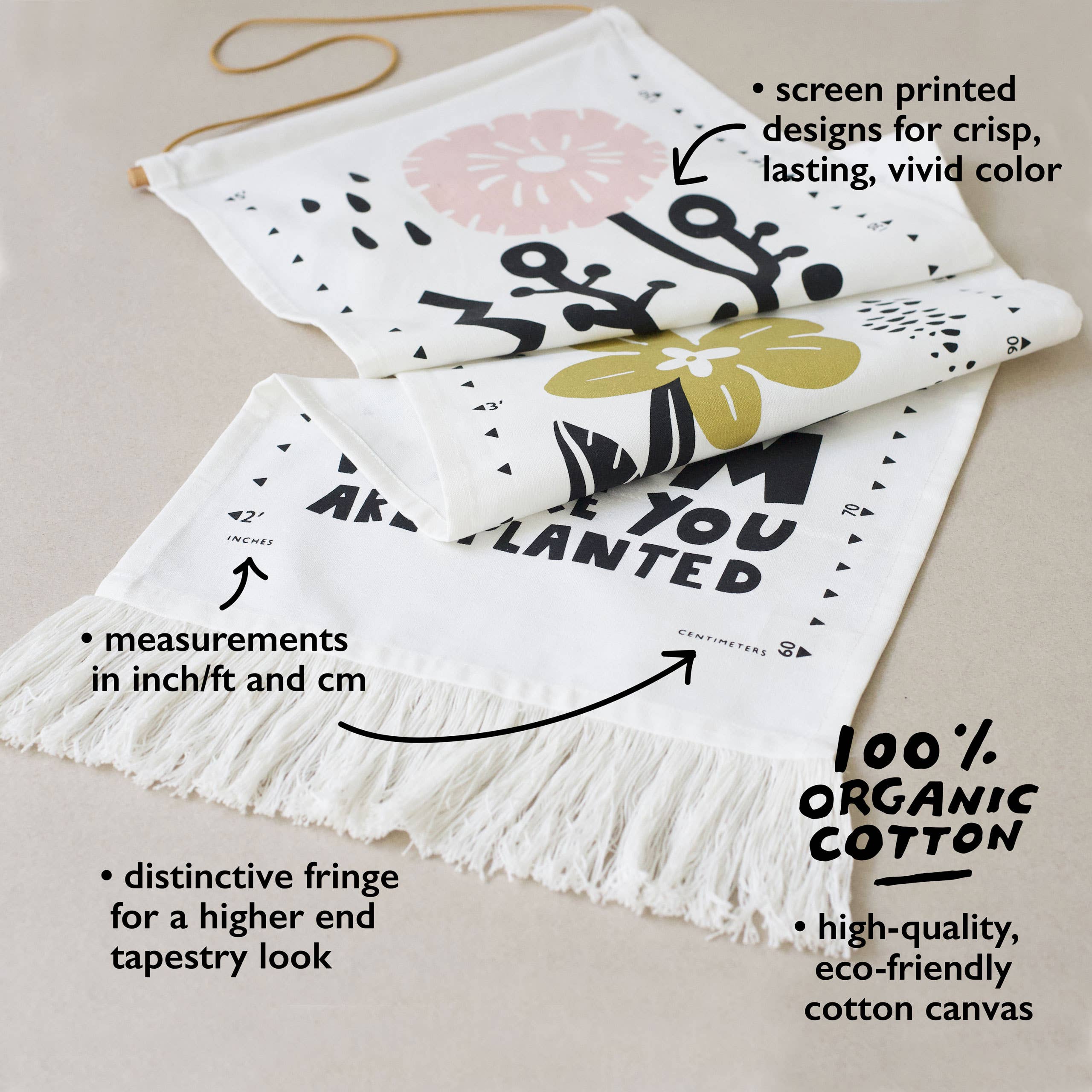 Wee Gallery - Wholesale Growth Chart - Kids & Baby - Bloom Canvas Growth Chart1