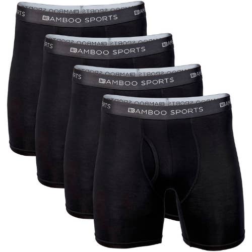 Men's 4" Inseam Bamboo Rayon Boxer Briefs - 4 Pack for wholesale by Bamboo Sports