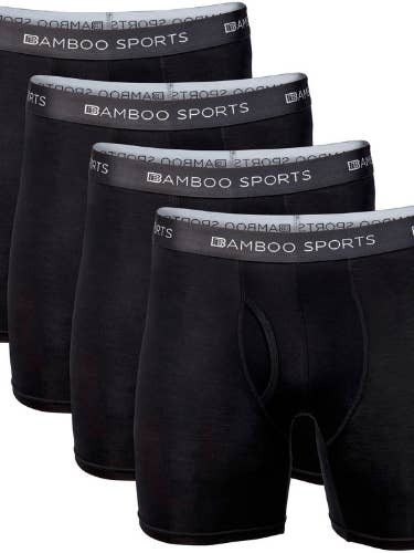 Bamboo Sports - Wholesale Underwear – Men's - Men's 4" Inseam Bamboo Rayon Boxer Briefs - 4 Pack