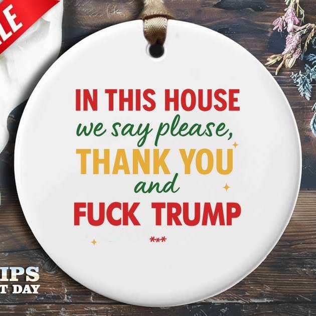 Anti Trump Ornament, Sjov Liberal Juledekoration for engroshandel hos VenusArtsShop