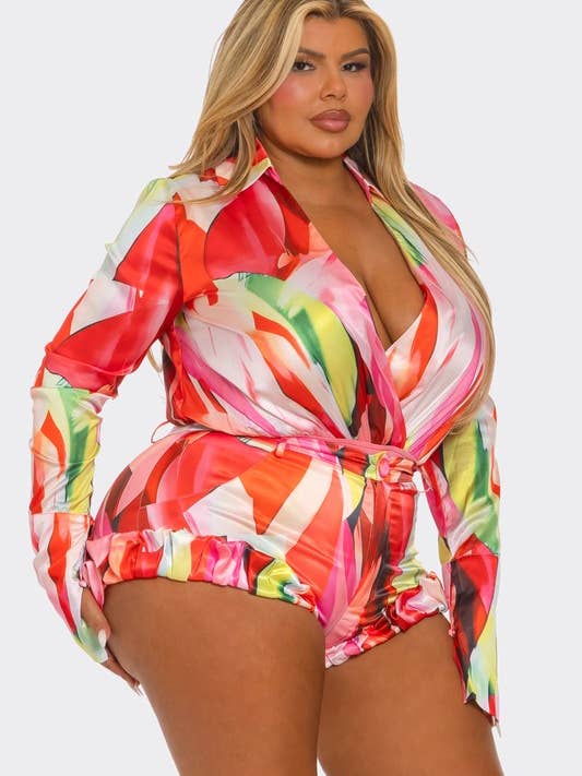 BCCTR24590P2 Ensemble 2 pièces grande taille : body et short pour la vente par BANJUL