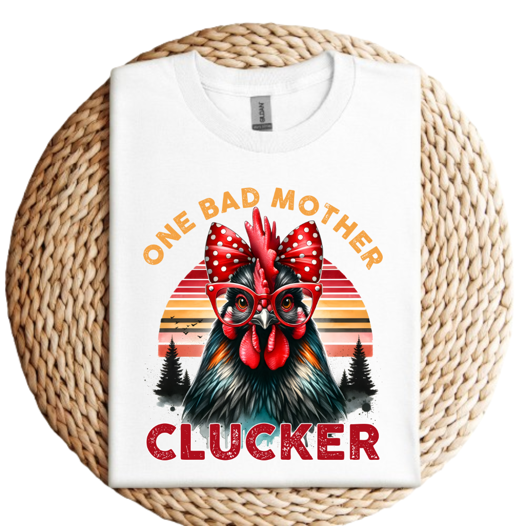 Mama and Littles Apparel - Wholesale Screen Printed T-Shirt - Women's - One Bad Mother Clucker Women's Graphic Tee0