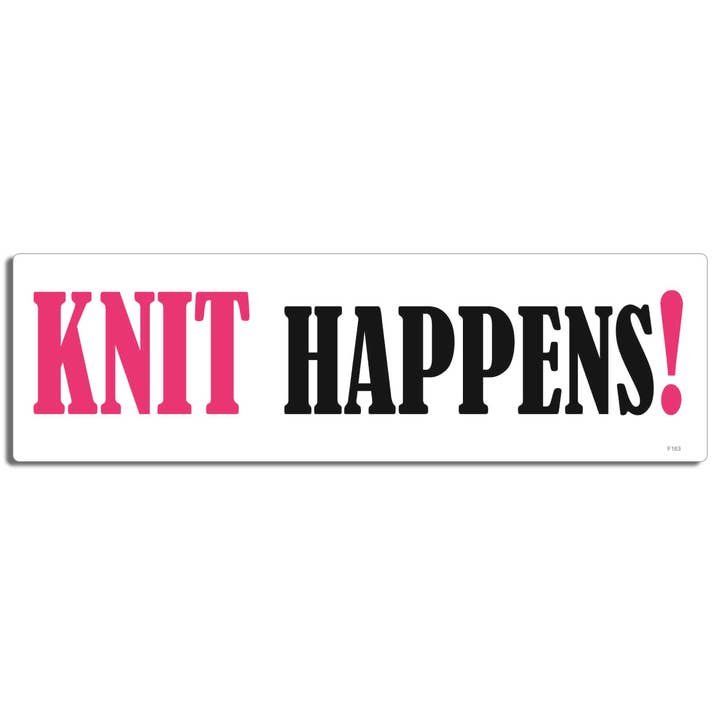 Knit Happens! - Divertente adesivo per paraurti, magnete per auto per la vendita all'ingrosso da parte di Humper Bumper