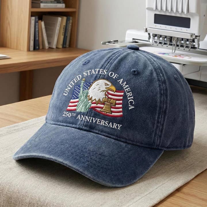 Casquette brodée Eagle 1776 2026, casquette cadeau semiquincentenaire pour la vente par Gemishi