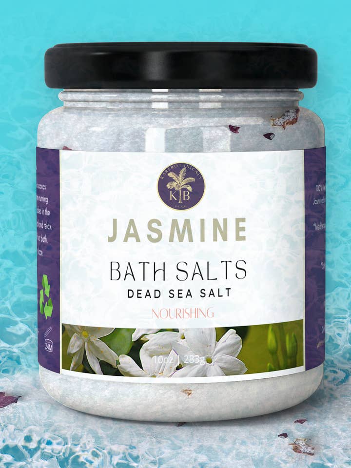 Jasmine Bath Salt with Rose Petals 1LB | 16OZ for wholesale by Kare Botanicals