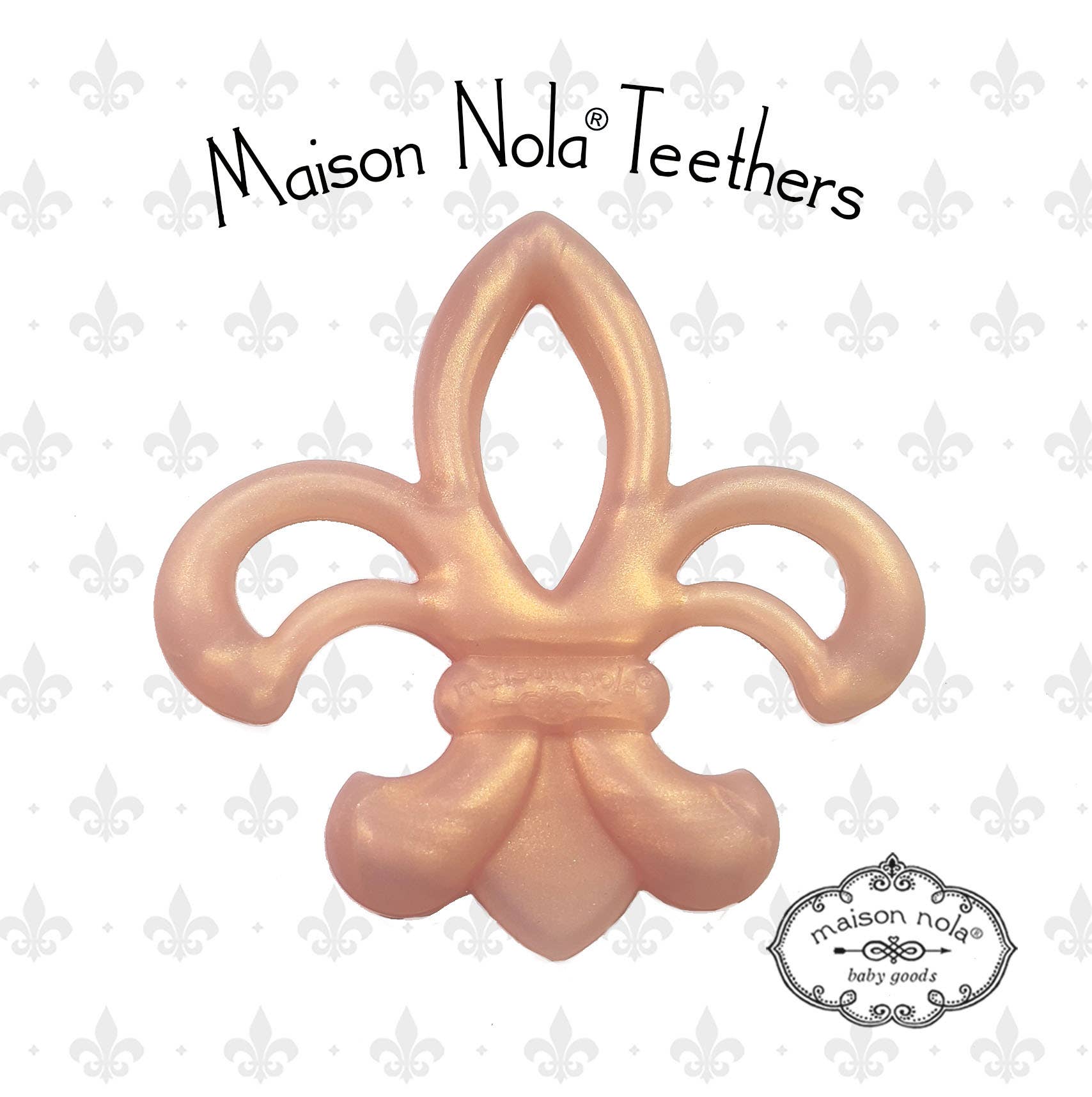 Maison Nola Baby - Wholesale Teether (Not Clip-On) - Baby - FleurDeLis Louisiana Silicone Baby Teether4