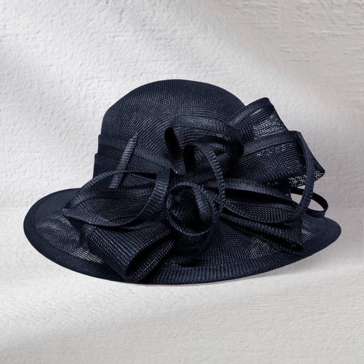 Sensibling Corp. - Wholesale Straw Hat - Women's - Two Tone Bow Accent Elegant Sinamay Dressy Hat12