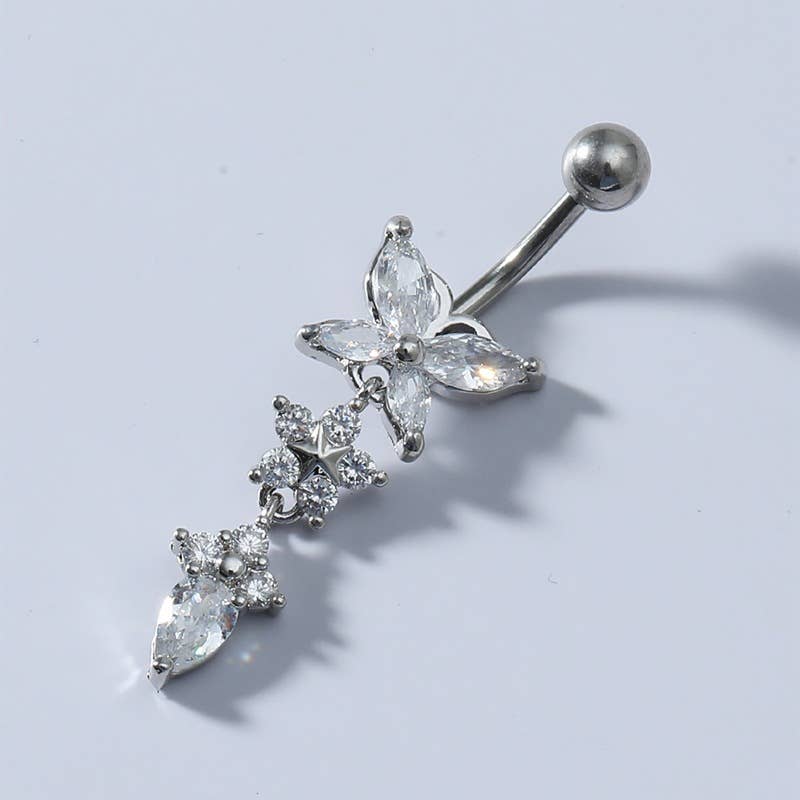 Gemscape UK - Wholesale Belly Ring - Stunning Butterfly Body Piercing with crystals2