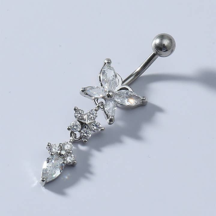 Gemscape UK - Wholesale Belly Ring - Stunning Butterfly Body Piercing with crystals2