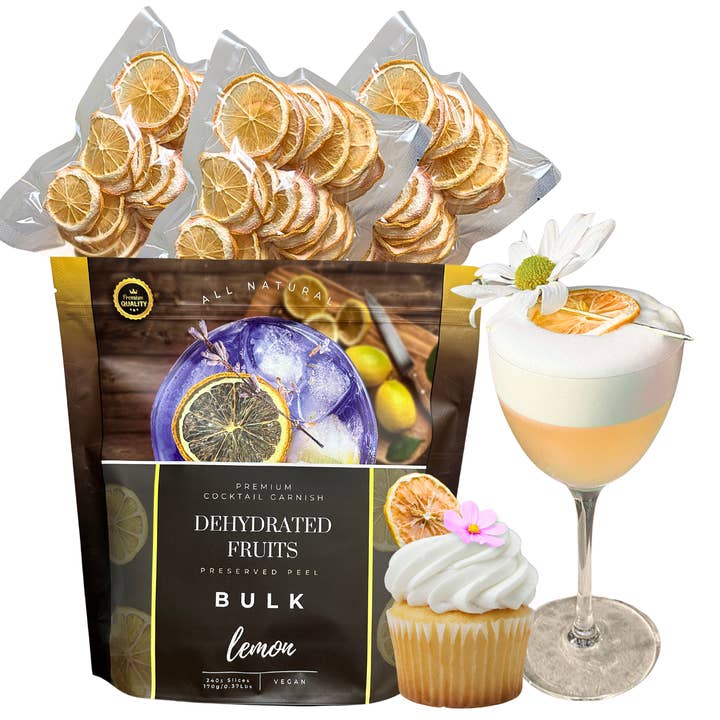 Dried Lime Slices | BULK SIZE | 240± Slices | Preserved Peel Premium DRIED FRUITS for Luxury Cocktail Garnishes for Bars and Home Hosts. for wholesale by PRESERVED PEEL