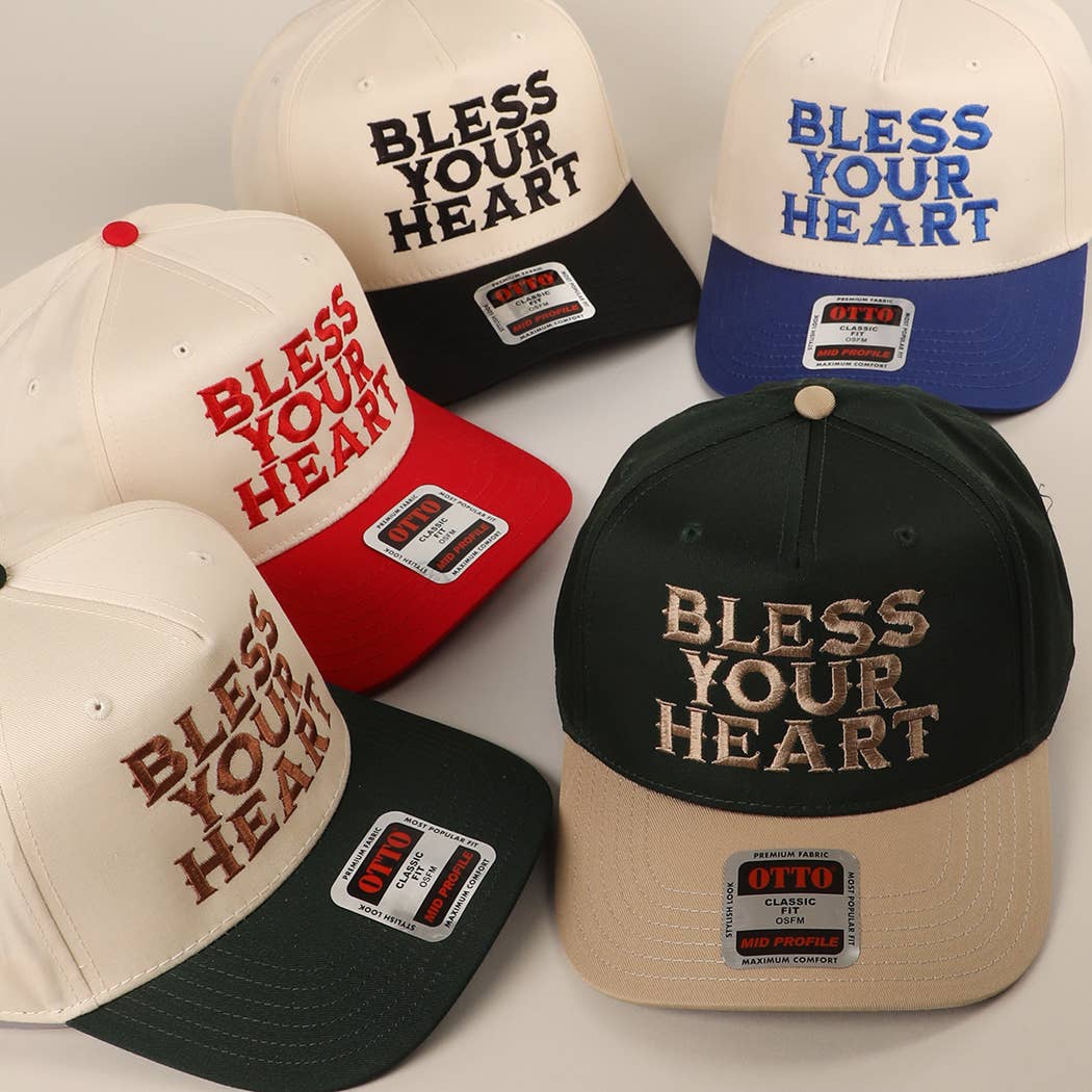 Fashion City - Wholesale Baseball Cap - Unisex - BLESS YOUR HEART Embroidery Trucker Hat 5
