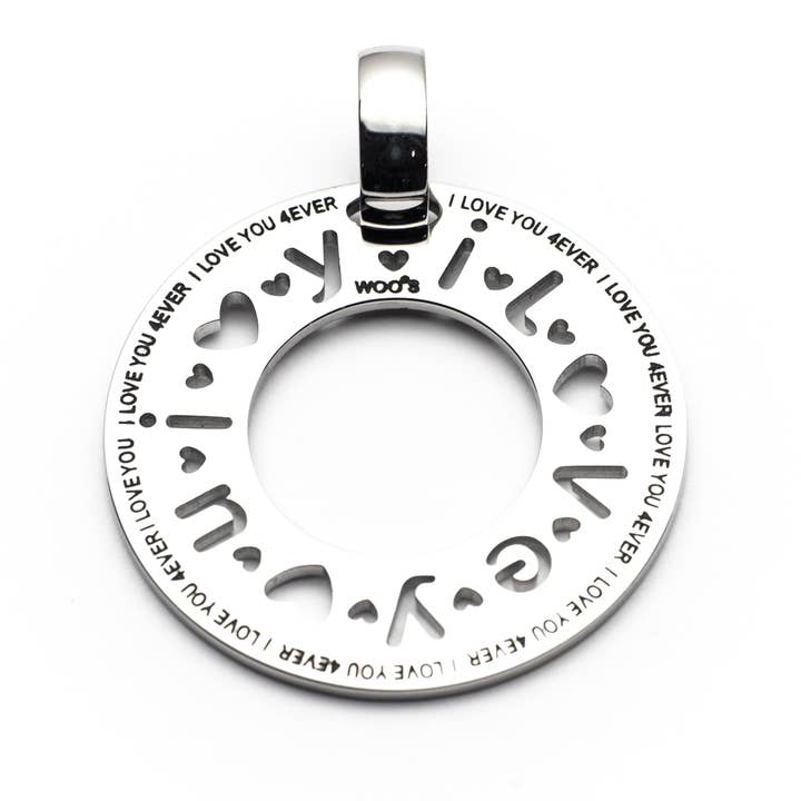 Ciondolo I Love You Around The World 3,5 cm per la vendita all'ingrosso da parte di Woo's pure feelings