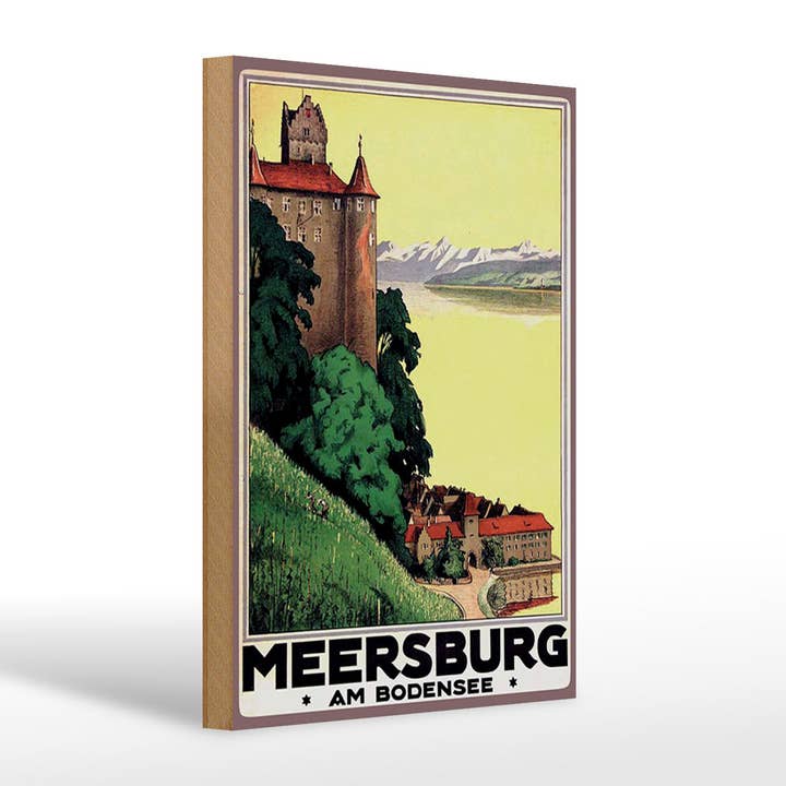 Holzschild Reise 20x30 cm Meersburg am Bodensee Deko Schild für den Großhandel von Femer