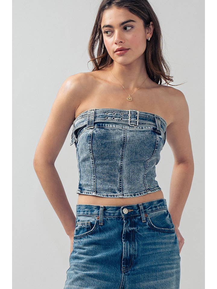 Fashion Week - Wholesale Corset - Women's - Vintage Vibes Denim Corset Top19