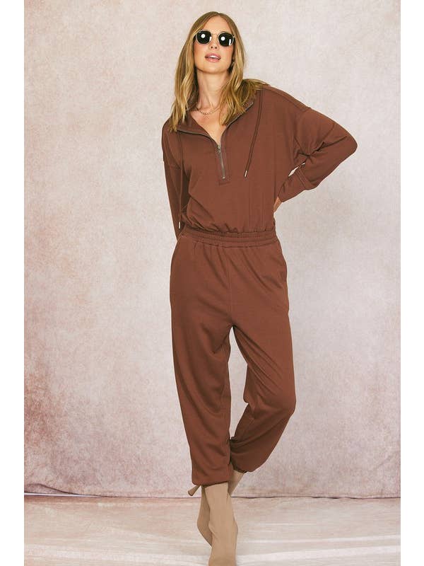 ILLA ILLA - Wholesale Jumpsuit - Women's - Cotton Terry Hoodie Jumpsuit11