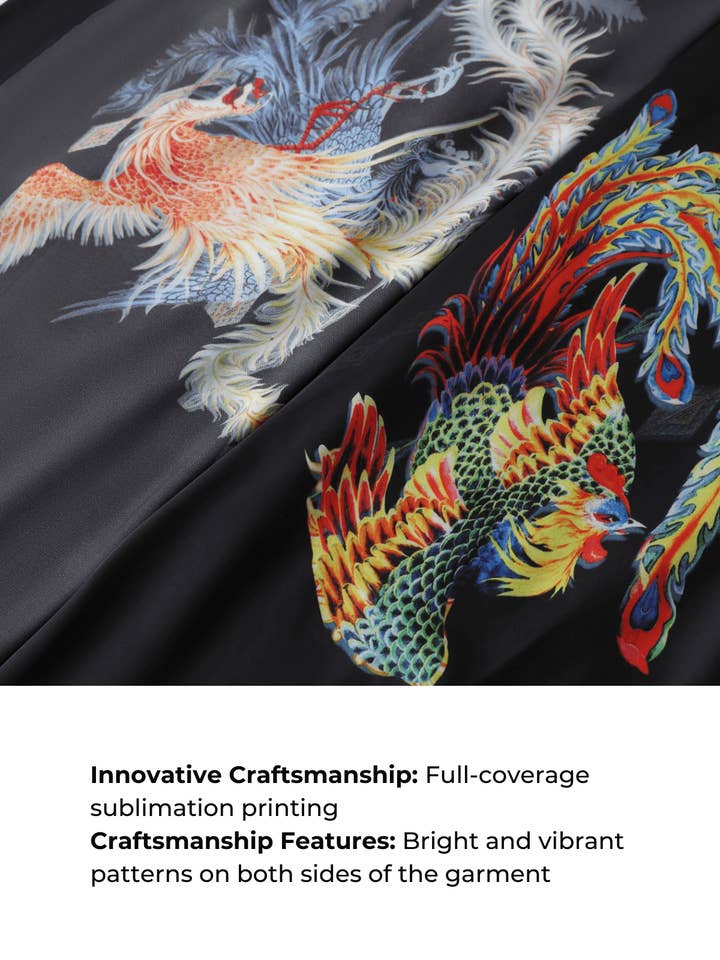 black Dragon Phoenix Kimono Robe for wholesale on Faire14