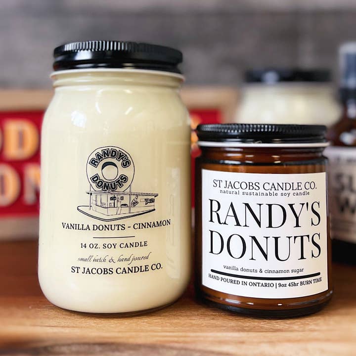 "RANDY'S DONUTS" Natural Soy Candle for wholesale by St Jacobs Candle Co.