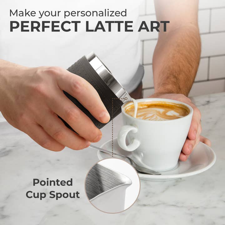Kaffe – wholesale Pitcher – Stainless Steel Milk Frothing Pitcher (20oz) - Silicone Slv