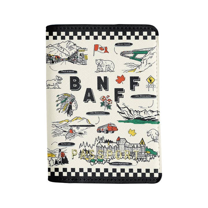 Northern Icons Canada - Wholesale Passport Case - Unisex - Banff Travel Illustration Passport Cover – Canadian Rockies Souvenir Holder2