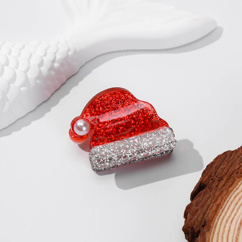 SoapElenGlen - Wholesale Hair Clip - Women's - Festive Christmas Tree & Santa Hat Hair Clips1