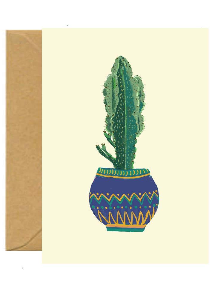 Carte de vœux Euphorbia Cactus pour la vente par Pink Pen Studio