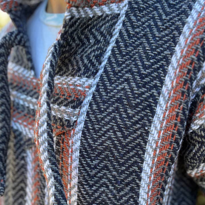 West Path - Wholesale Hoodie - Men's - Mexican Poncho Baja Hoodie - Soft Sweatshirt Pullover - Grey