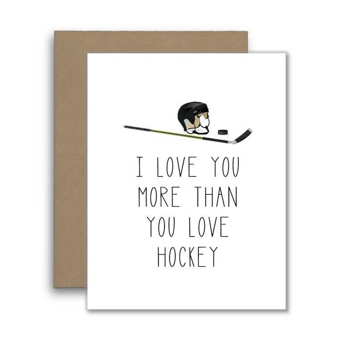 Happy Anniversary I Love You More Than Hockey Card for wholesale by North Star Rustics Greetings