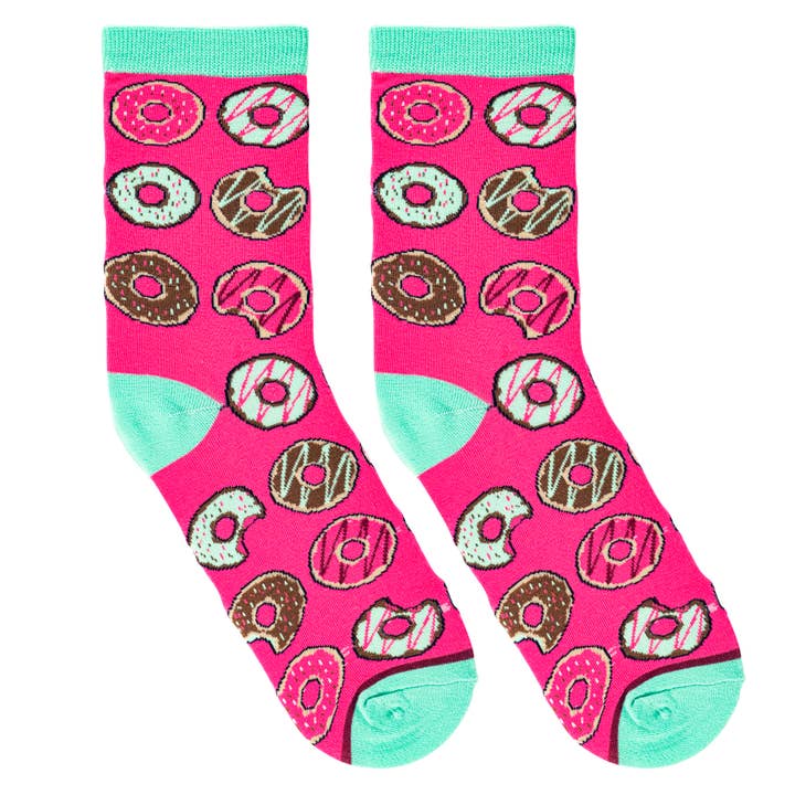 Crazy Socks - Wholesale Socks - Women's - Women's Donut Pattern Crew Folded Socks1