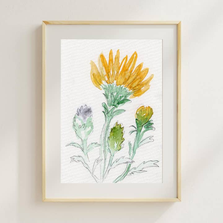 Wildflower Watercolor Print Botanical Wall Art for wholesale by Wild Botanical Atelier